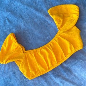 Yellow textured crop top